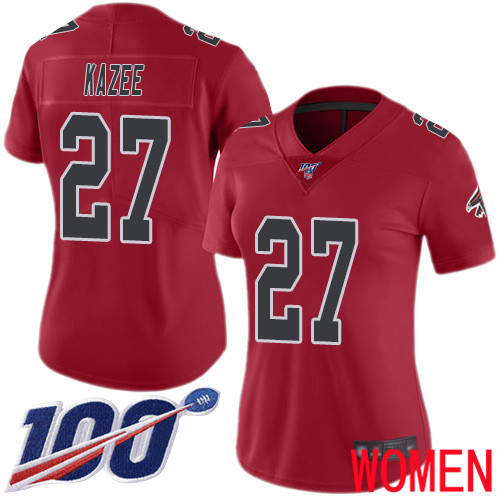 Atlanta Falcons Limited Red Women Damontae Kazee Jersey NFL Football 27 100th Season Rush Vapor Untouchable